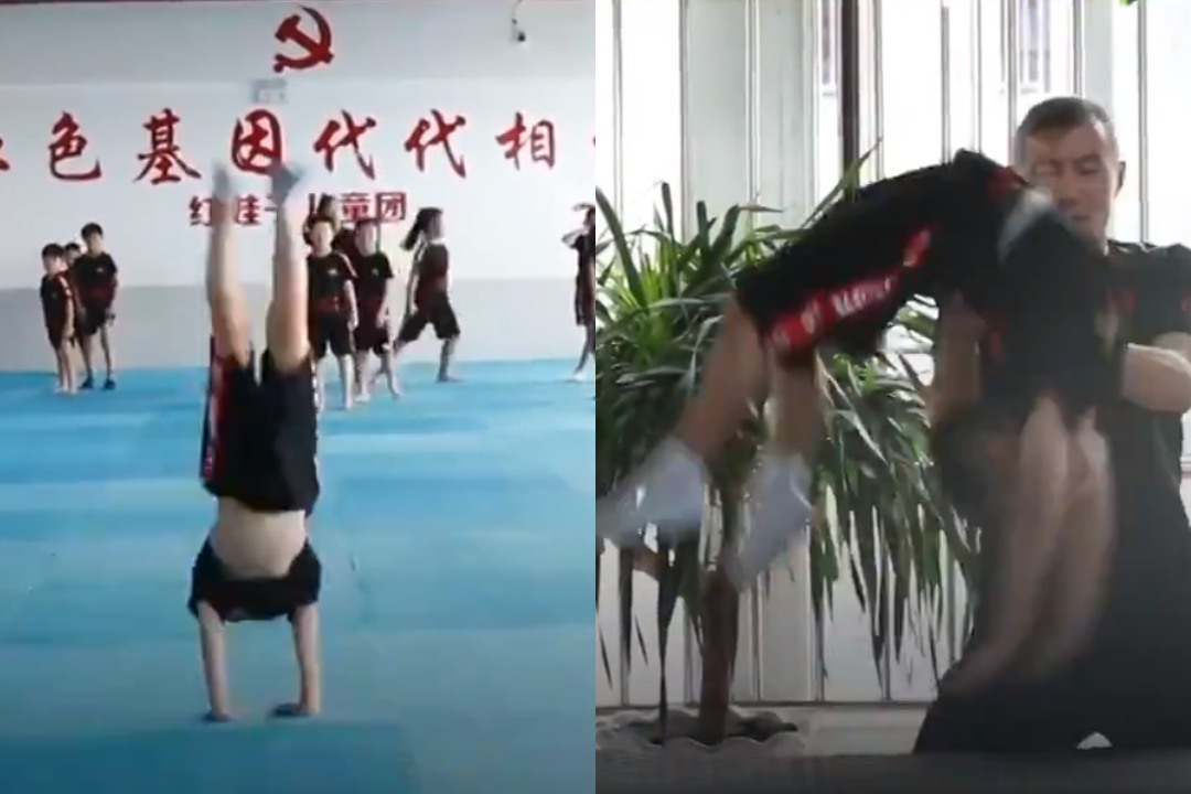 saltos mortales niña china hace 40 vueltas sin parar